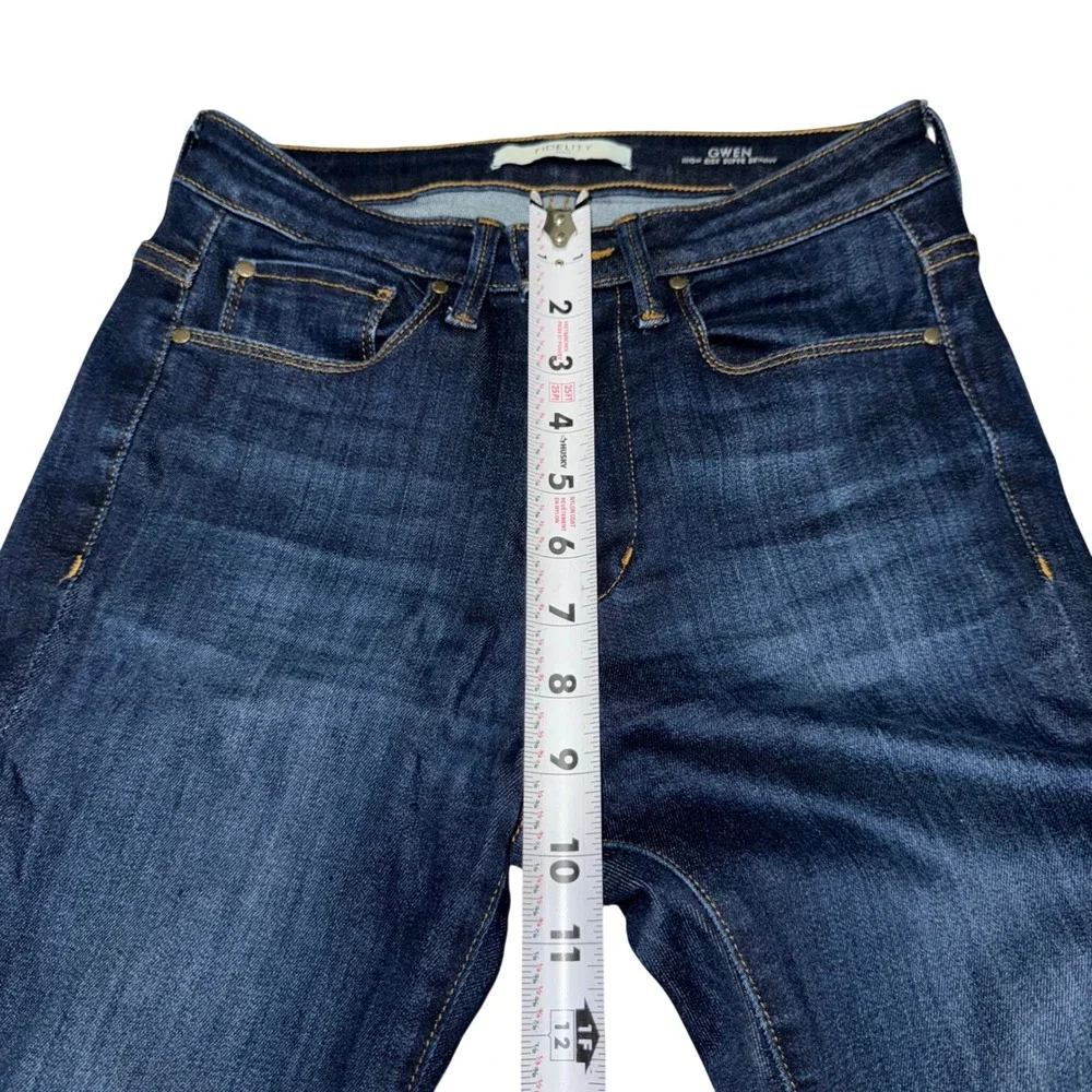 Fidelity Denim Gwen High Rise Super Skinny Jeans Dark Wash Women's Size 25 - Picture 6 of 10